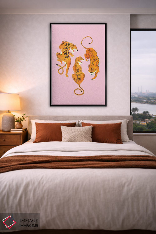 تابلو دکوراتیو سه ببر جسور اثر شو می مارس - D5B