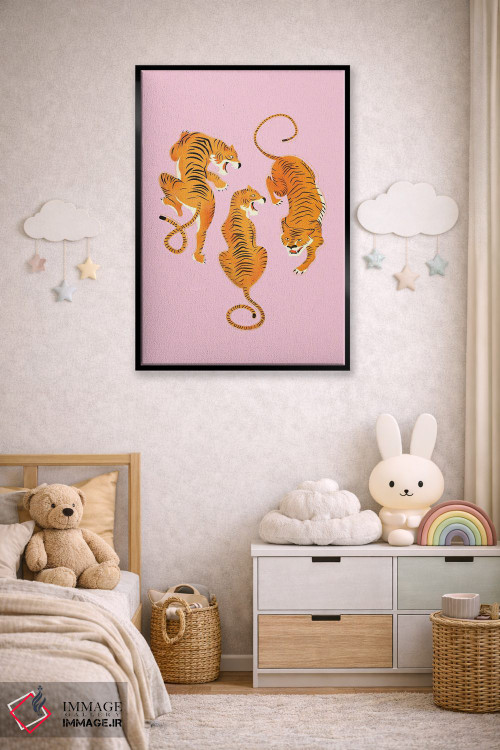 تابلو دکوراتیو سه ببر جسور اثر شو می مارس - D6B