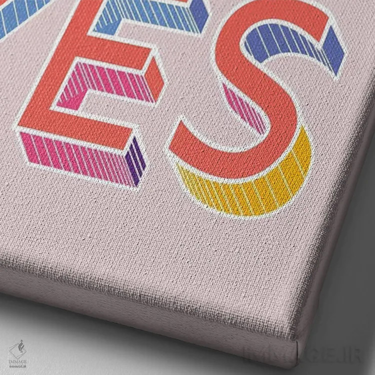 تابلو دکوراتیو بله بله بله اثر شو می مارس - نمای نزدیک بافت بوم