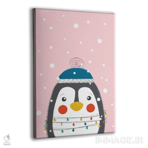 تابلو دکوراتیو پنگوئن بامزه حیوانات کریسمس اثر شو می مارس - نمای پرسپکتیو محصول