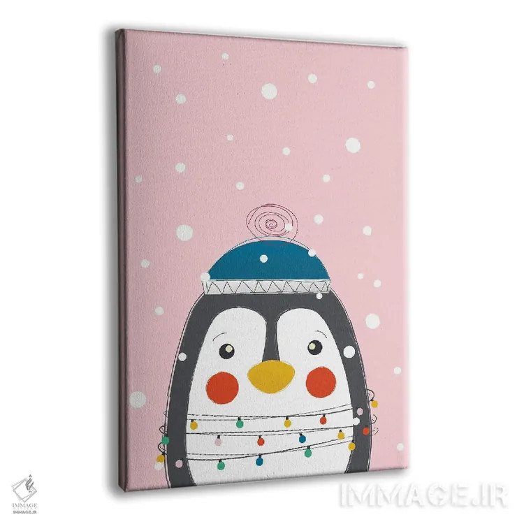 تابلو دکوراتیو پنگوئن بامزه حیوانات کریسمس اثر شو می مارس - نمای پرسپکتیو محصول