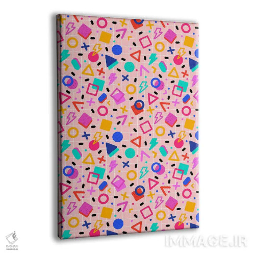 تابلو دکوراتیو الگوی ممفیس رترو اثر شو می مارس - نمای پرسپکتیو محصول