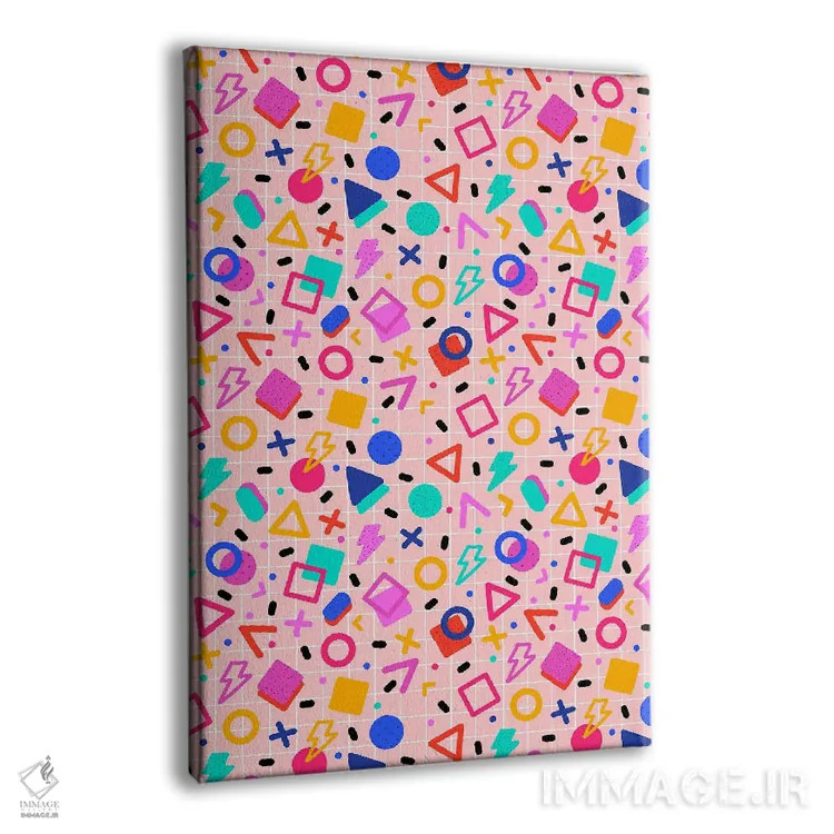 تابلو دکوراتیو الگوی ممفیس رترو اثر شو می مارس - نمای پرسپکتیو محصول