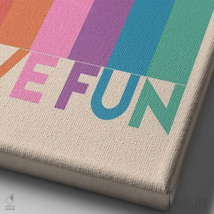 تابلو دکوراتیو خوش بگذران اثر شو می مارس - نمای نزدیک بافت بوم