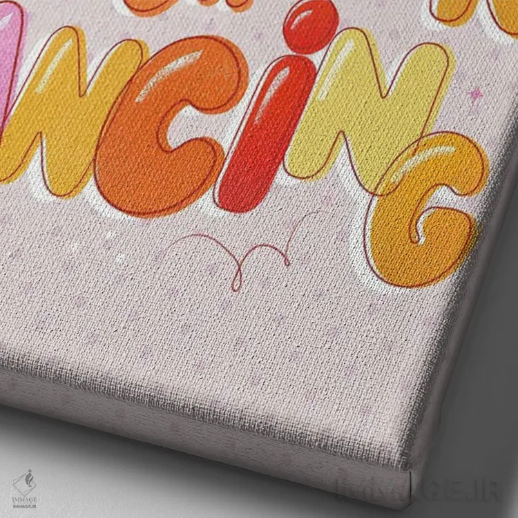 تابلو دکوراتیو این آشپزخانه مخصوص رقصیدن است اثر شو می مارس - نمای نزدیک بافت بوم