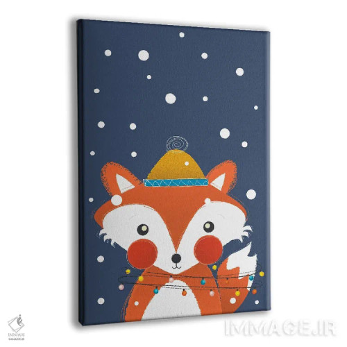 تابلو دکوراتیو روباه کریسمسی با چراغ های فانتزی اثر شو می مارس - نمای پرسپکتیو محصول