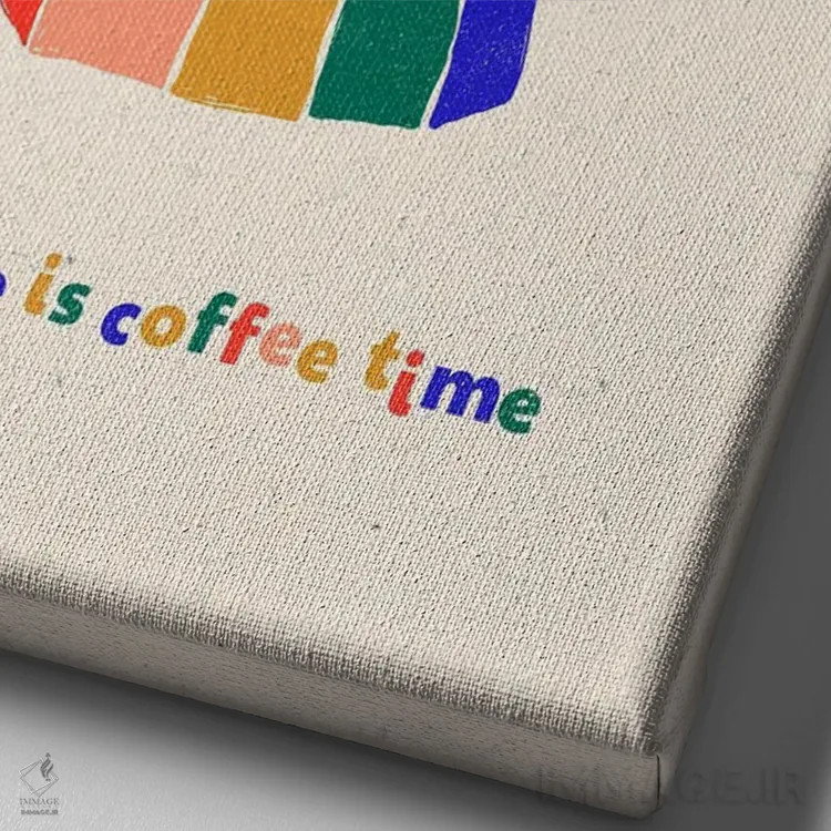 تابلو دکوراتیو وقت قهوه اثر شو می مارس - نمای نزدیک بافت بوم