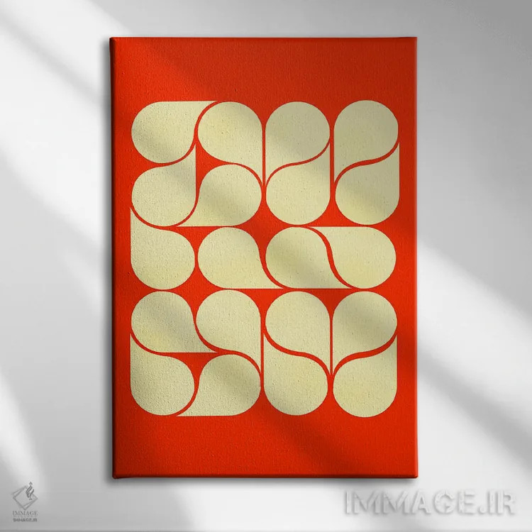تابلو مدرن 抽象 قرمز میانه قرن اثر شو می مارس - نمای روبهرو روی دیوار