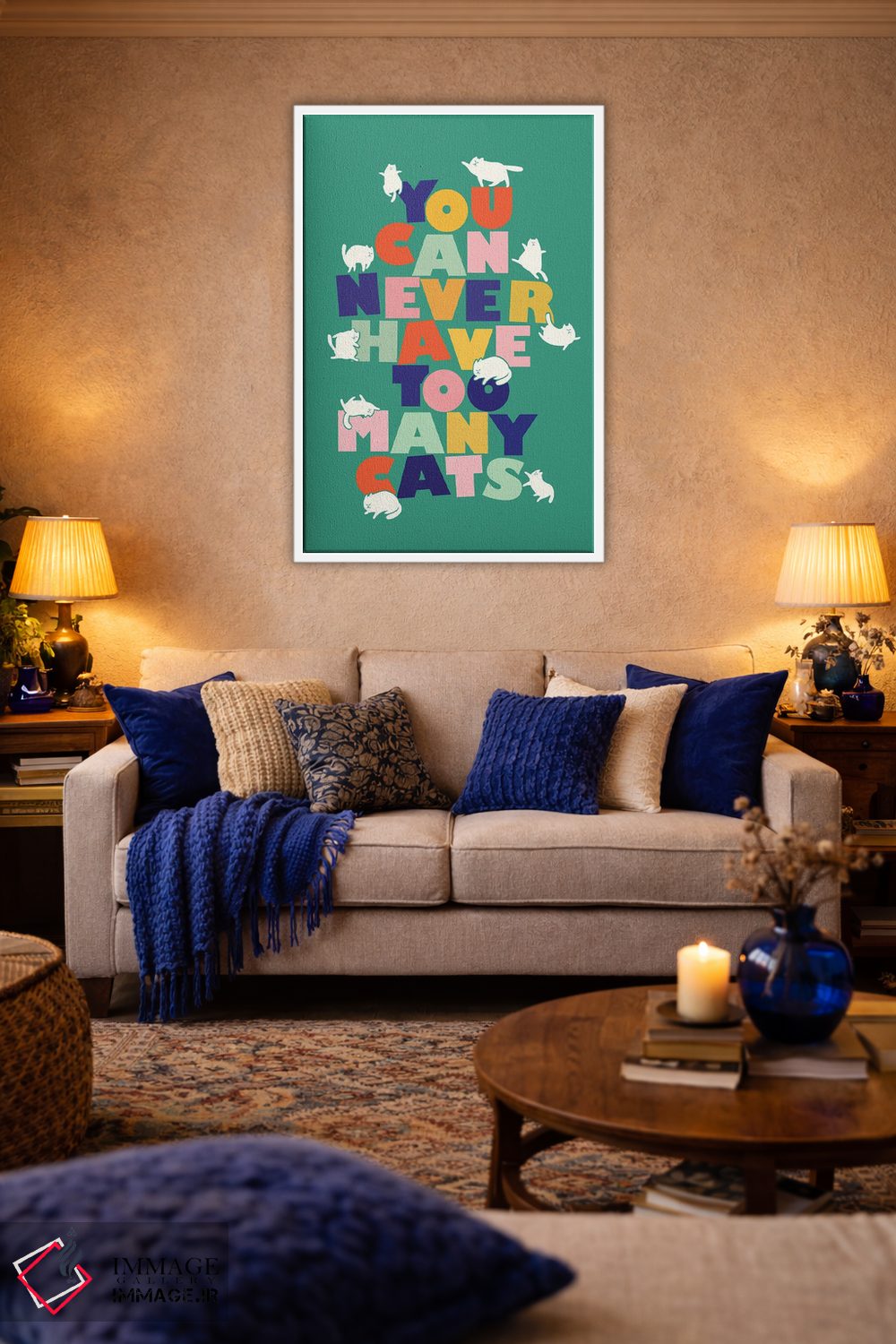 تابلو دکوراتیو گربه زیاد هیچ وقت کافی نیست اثر شو می مارس - D3W