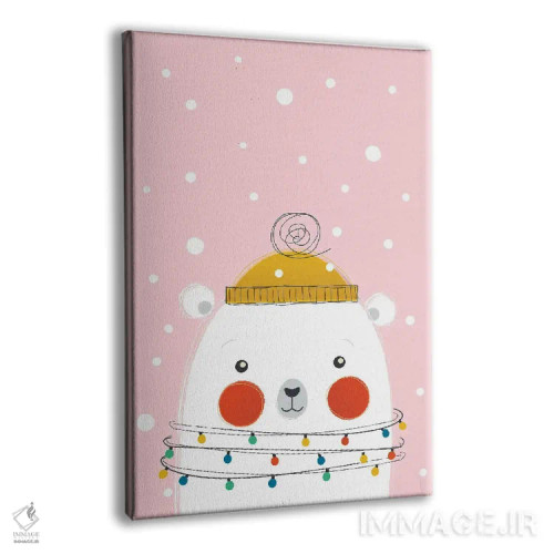 تابلو دکوراتیو خرس قطبی بامزه حیوانات کریسمس اثر شو می مارس - نمای پرسپکتیو محصول