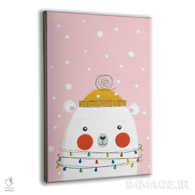 تابلو دکوراتیو خرس قطبی بامزه حیوانات کریسمس اثر شو می مارس - نمای پرسپکتیو محصول