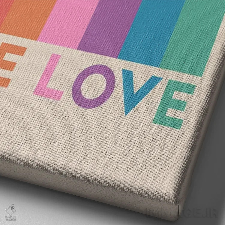 تابلو دکوراتیو یک عشق اثر شو می مارس - نمای نزدیک بافت بوم