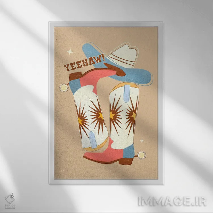 تابلو دکوراتیو یهی ها اثر شو می مارس - نمای قابدار سفید