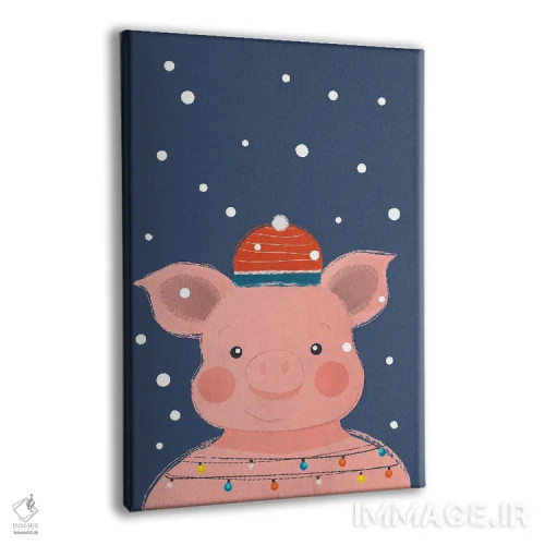 تابلو دکوراتیو خوک کریسمس اثر شو می مارس - نمای پرسپکتیو محصول