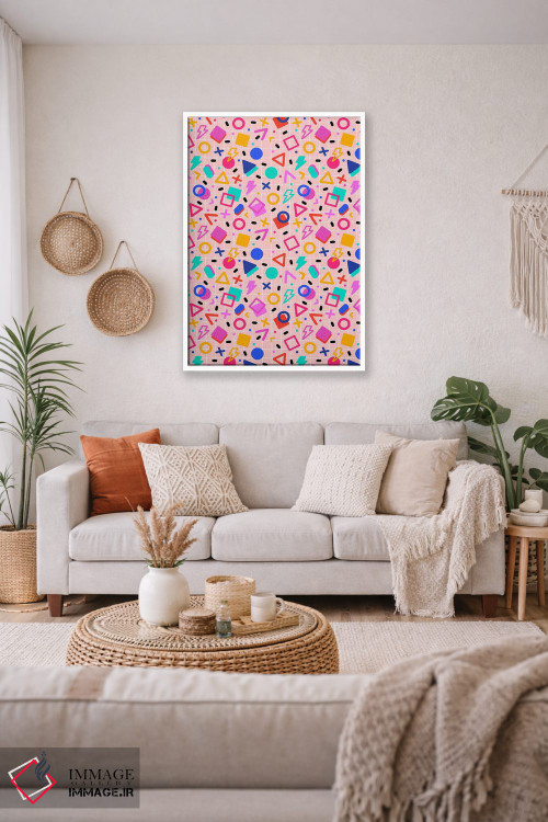 تابلو دکوراتیو الگوی ممفیس رترو اثر شو می مارس - D1W