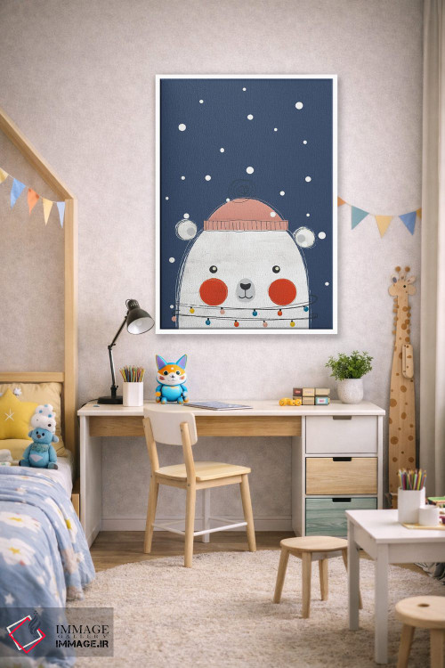 تابلو دکوراتیو خرس کریسمس اثر شو می مارس - D1W