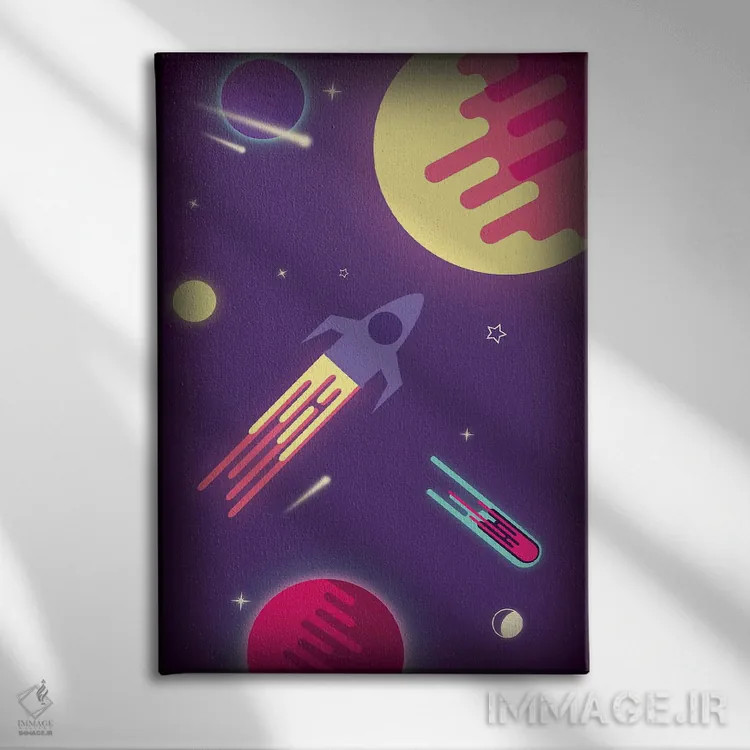 تابلو دکوراتیو کهکشان خیالی اثر شو می مارس - نمای روبهرو روی دیوار