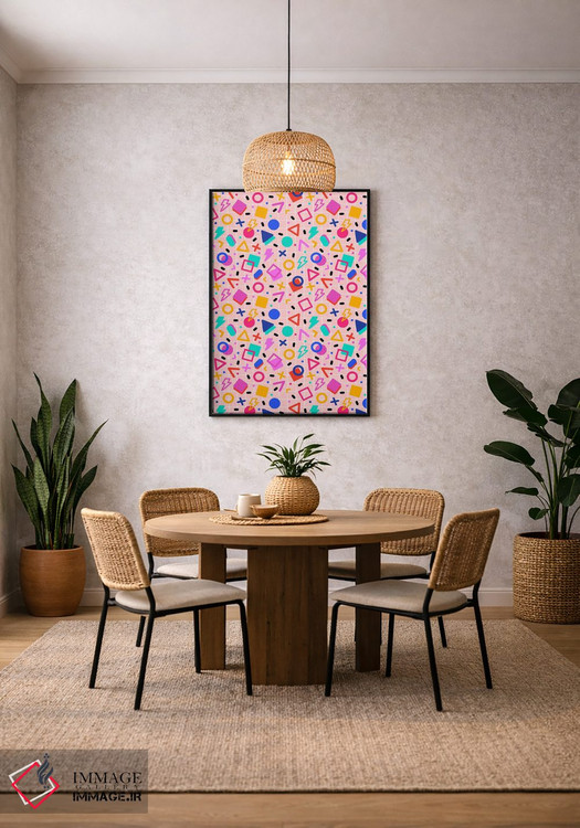 تابلو دکوراتیو الگوی ممفیس رترو اثر شو می مارس - D4B