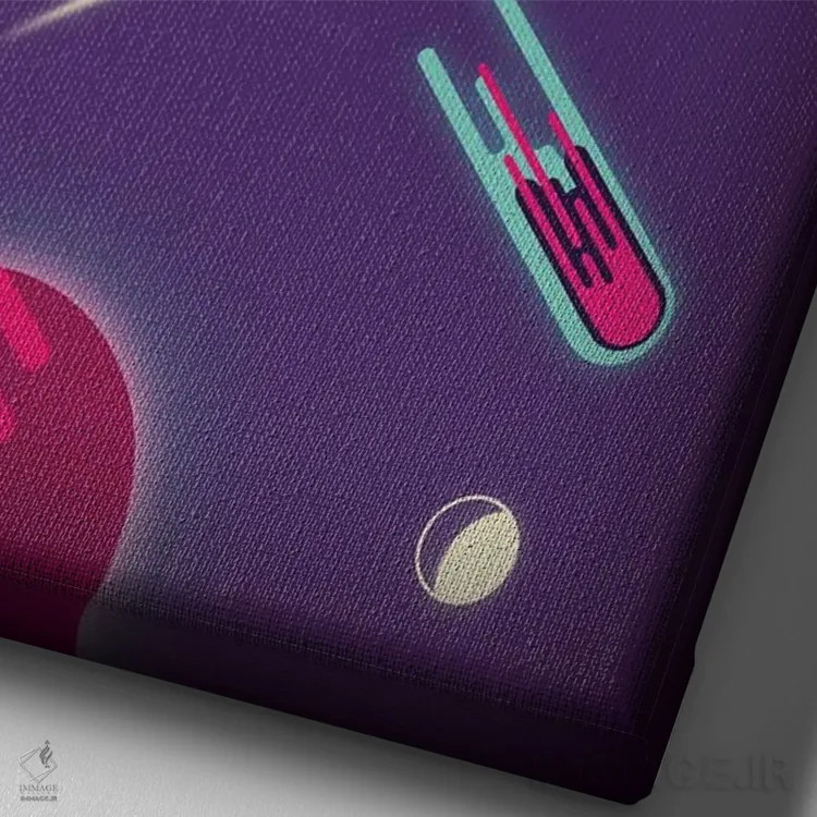 تابلو دکوراتیو کهکشان خیالی اثر شو می مارس - نمای نزدیک بافت بوم