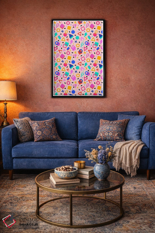 تابلو دکوراتیو الگوی ممفیس رترو اثر شو می مارس - D5B