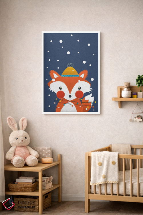 تابلو دکوراتیو روباه کریسمسی با چراغ های فانتزی اثر شو می مارس - D3W