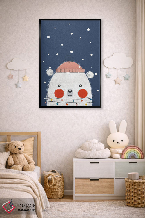 تابلو دکوراتیو خرس کریسمس اثر شو می مارس - D5B