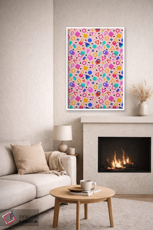 تابلو دکوراتیو الگوی ممفیس رترو اثر شو می مارس - D6W