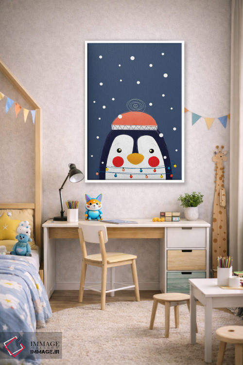 تابلو دکوراتیو پنگوئن کریسمس اثر شو می مارس - D1W