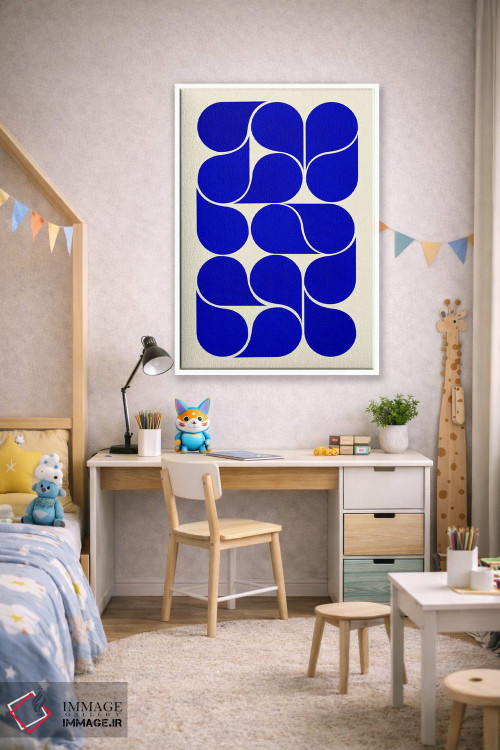 تابلو مدرن اشکال آبی اثر شو می مارس - D1W