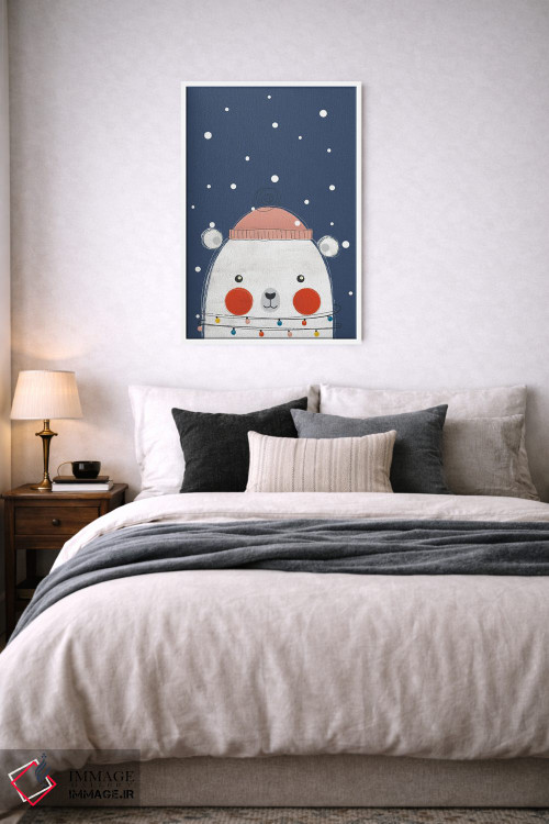 تابلو دکوراتیو خرس کریسمس اثر شو می مارس - D6W