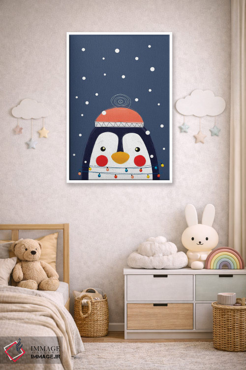 تابلو دکوراتیو پنگوئن کریسمس اثر شو می مارس - D3W