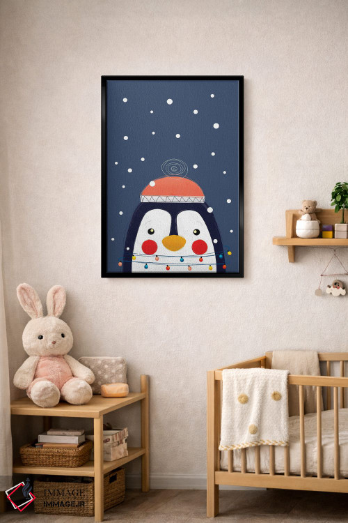 تابلو دکوراتیو پنگوئن کریسمس اثر شو می مارس - D4B