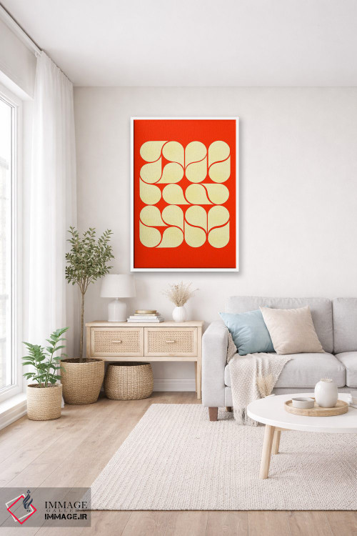 تابلو مدرن 抽象 قرمز میانه قرن اثر شو می مارس - D3W