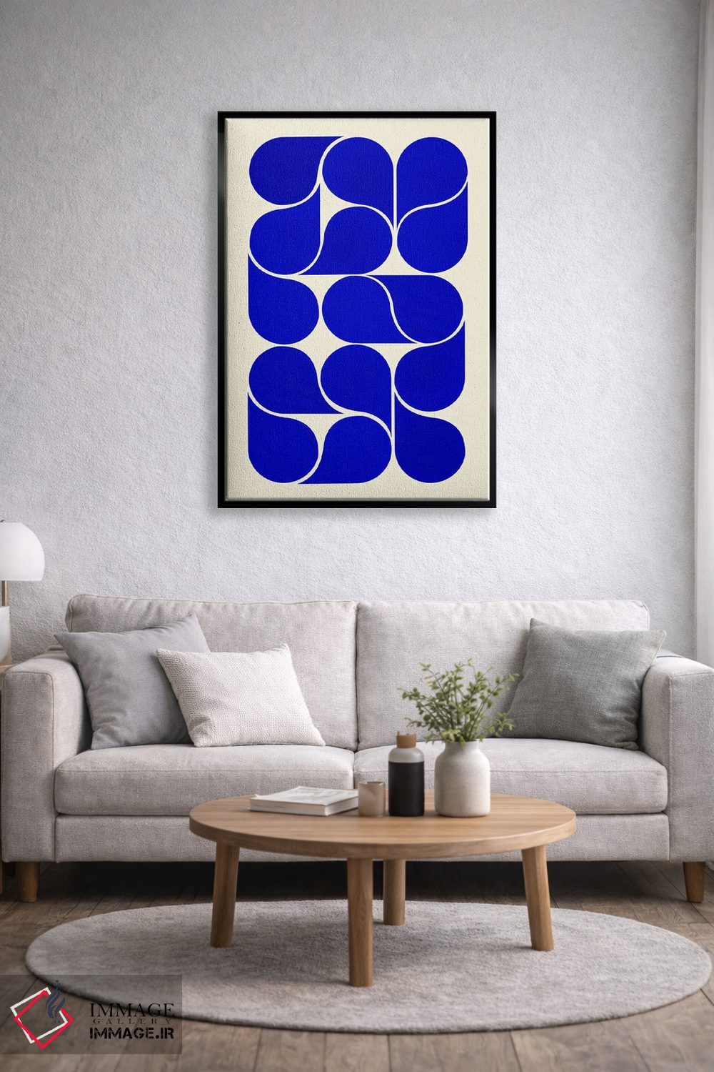 تابلو مدرن اشکال آبی اثر شو می مارس - D4B