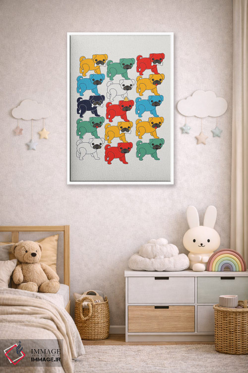 تابلو دکوراتیو پاگ های رنگارنگ اثر شو می مارس - D4W