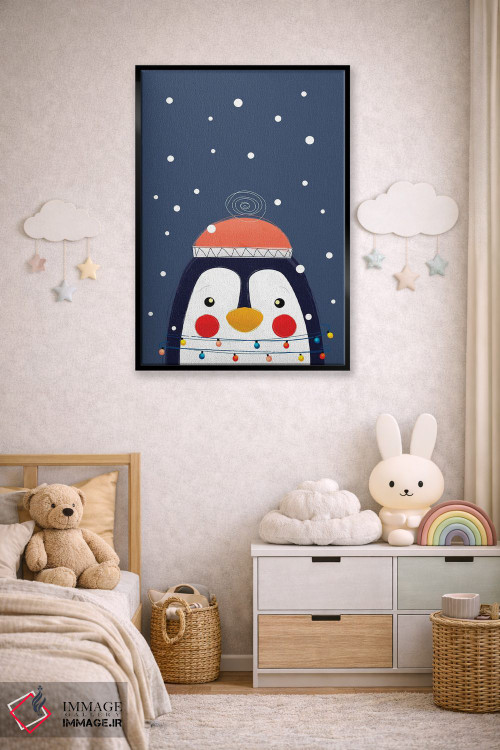 تابلو دکوراتیو پنگوئن کریسمس اثر شو می مارس - D6B