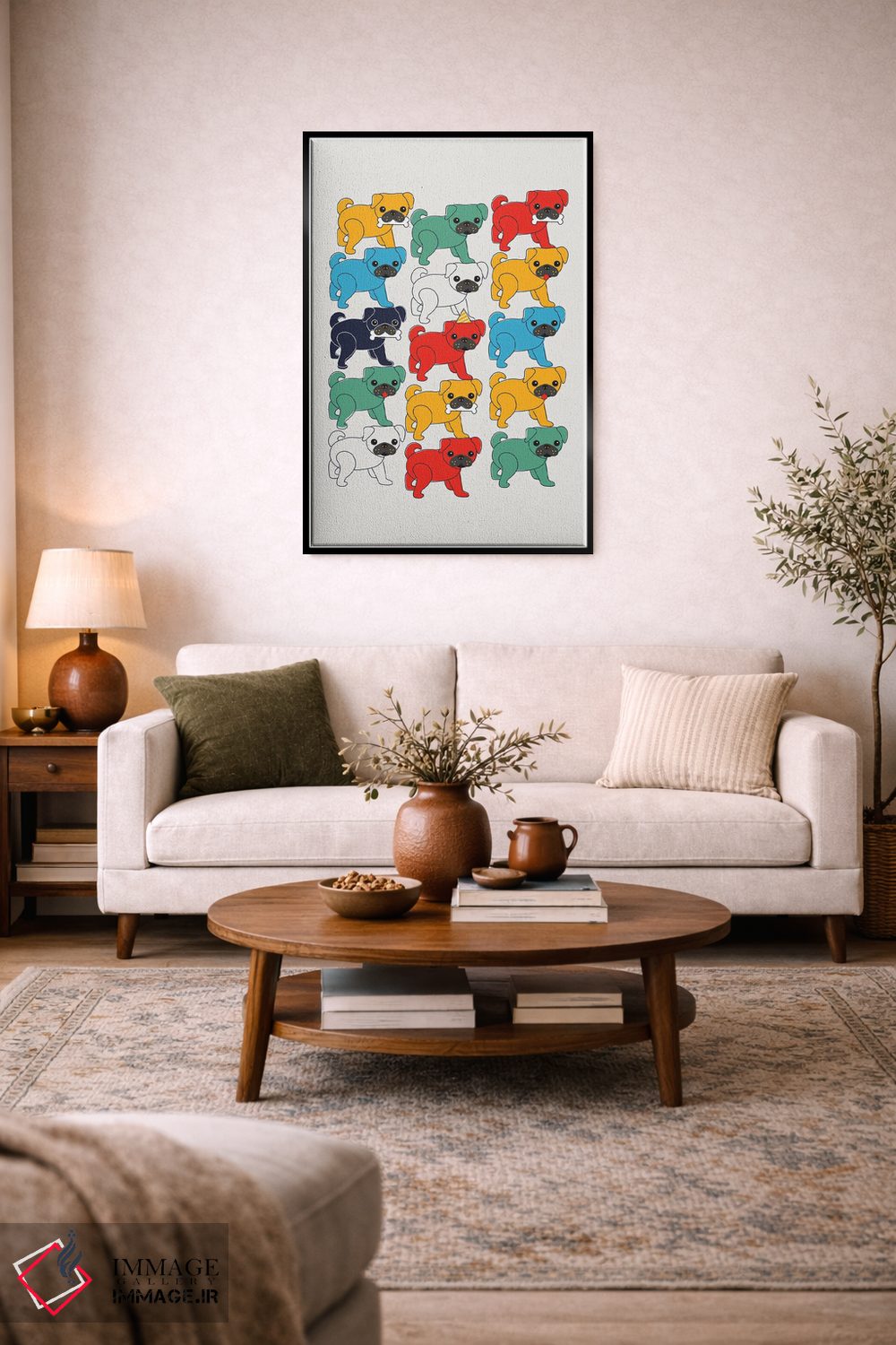 تابلو دکوراتیو پاگ های رنگارنگ اثر شو می مارس - D6B