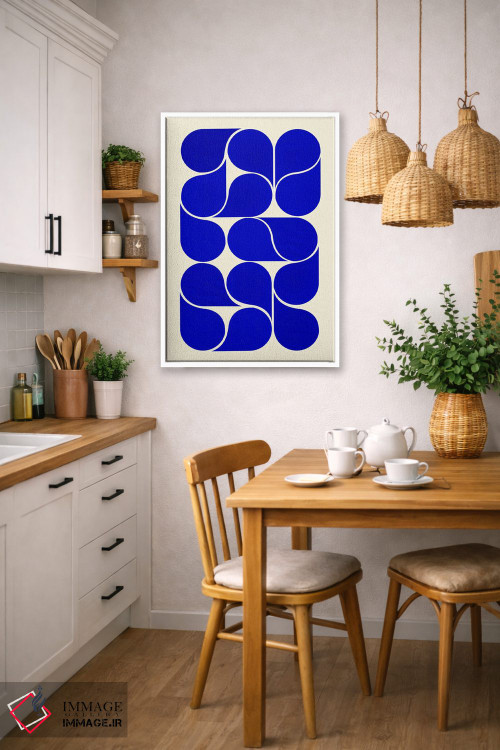 تابلو مدرن اشکال آبی اثر شو می مارس - D6W