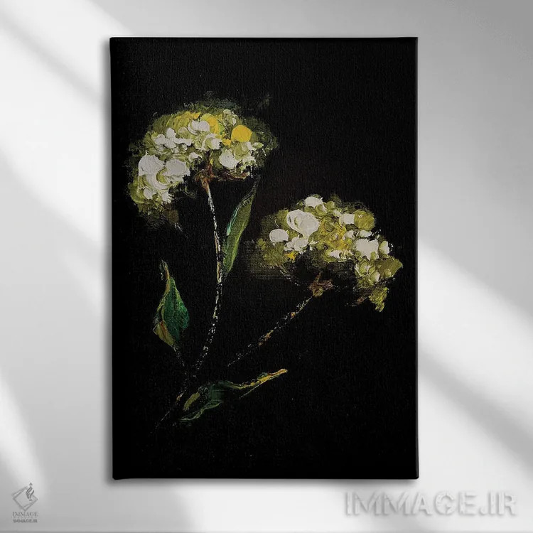تابلو دکوراتیو زنبق ها و سبزیجات معطر دو اثر مارینا اسکرمووا - نمای روبهرو روی دیوار