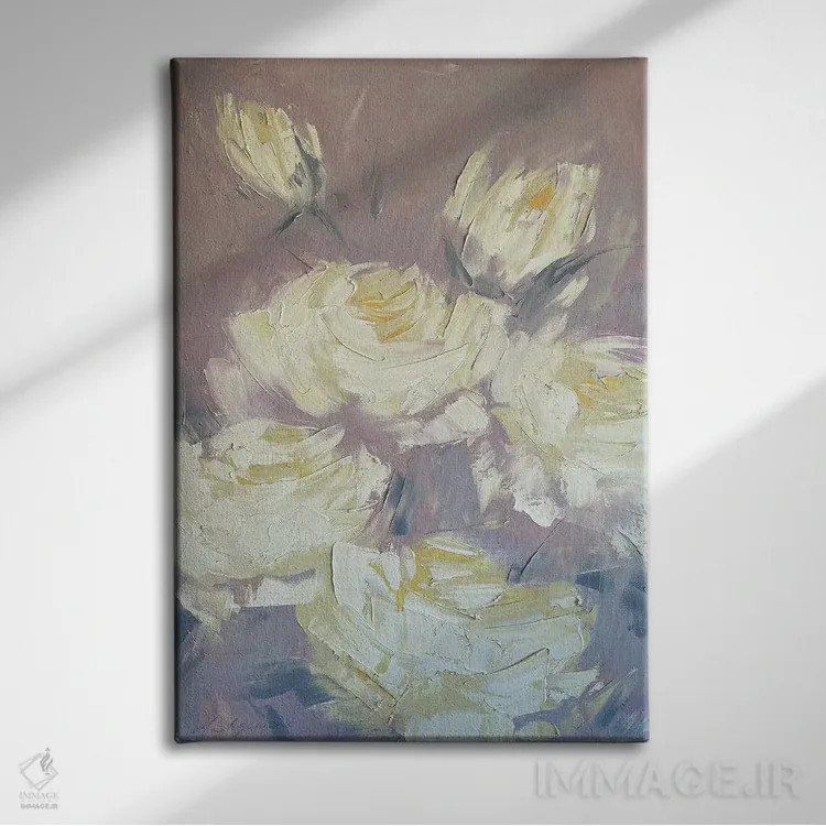 تابلو انتزاعی حس خامه ای دو اثر مارینا اسکرمووا - نمای روبهرو روی دیوار