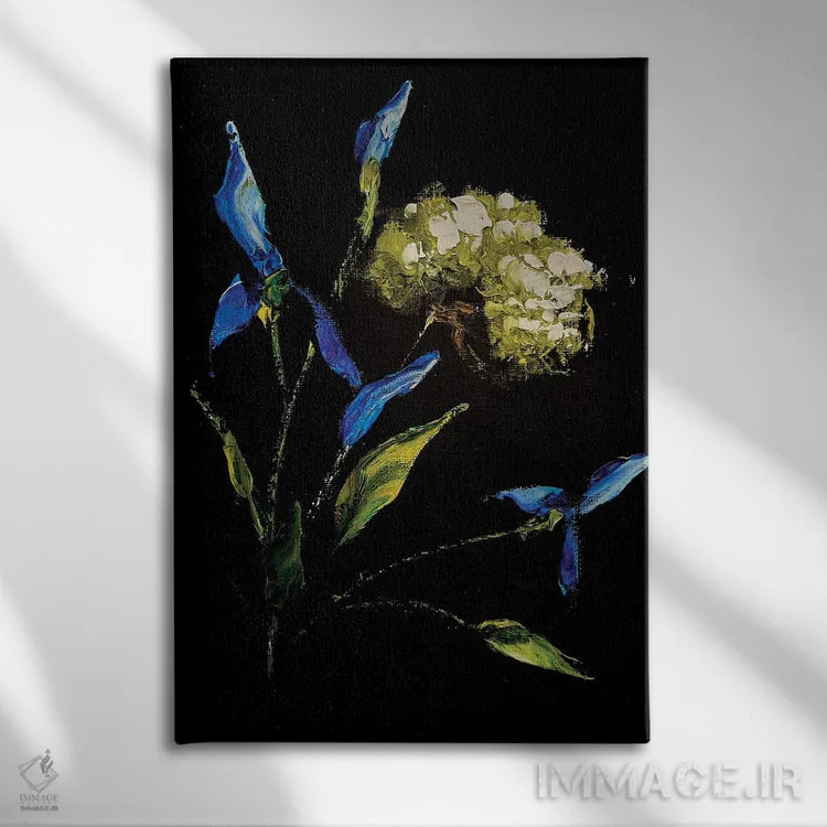 تابلو دکوراتیو زنبق ها و سبزیجات معطر سه اثر مارینا اسکرمووا - نمای روبهرو روی دیوار