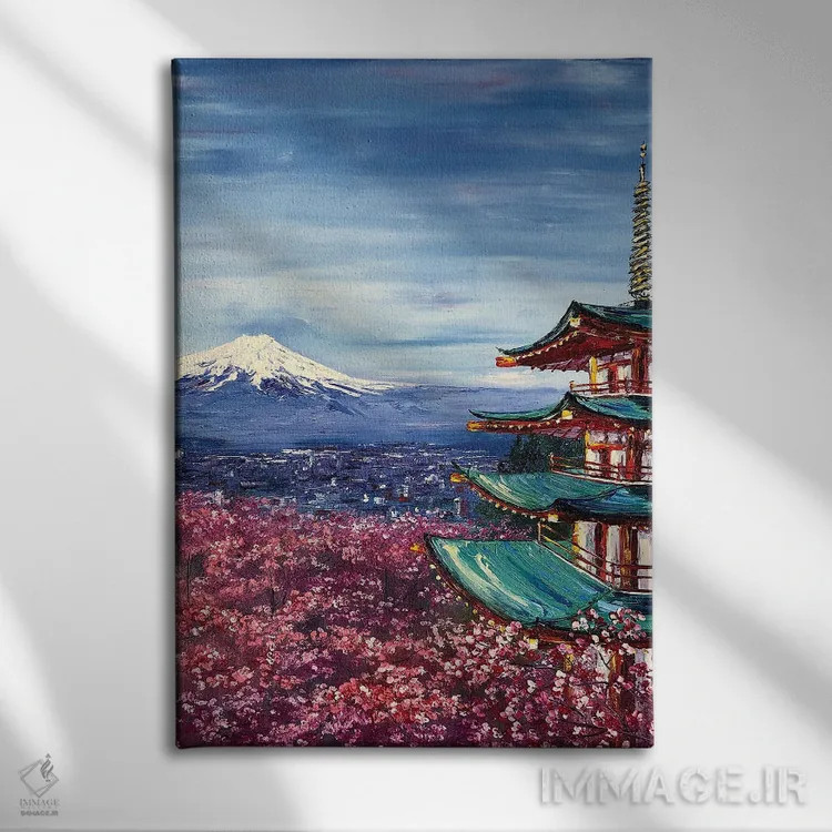 تابلو دکوراتیو فوجی یاما اثر مارینا اسکرمووا - نمای روبهرو روی دیوار