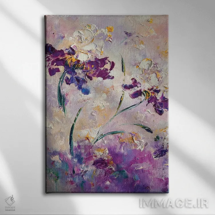 تابلو انتزاعی باغ بنفش پری اثر مارینا اسکرمووا - نمای روبهرو روی دیوار