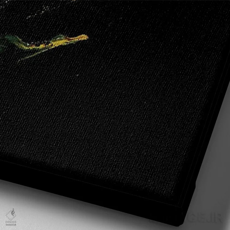 تابلو دکوراتیو زنبق ها و سبزیجات معطر دو اثر مارینا اسکرمووا - نمای نزدیک بافت بوم