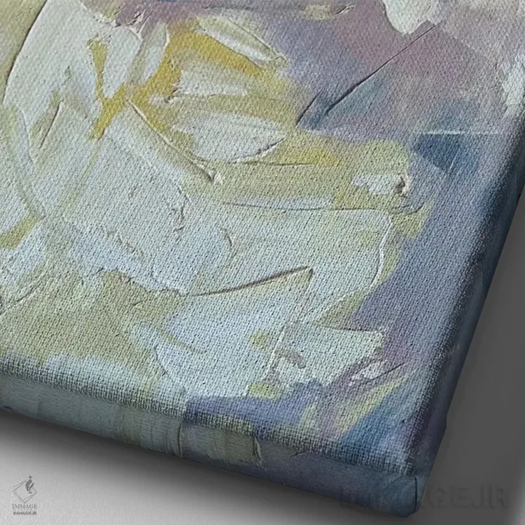 تابلو انتزاعی حس خامه ای دو اثر مارینا اسکرمووا - نمای نزدیک بافت بوم