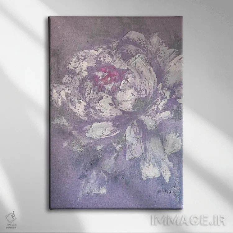 تابلو انتزاعی گل وانیل اثر مارینا اسکرمووا - نمای روبهرو روی دیوار