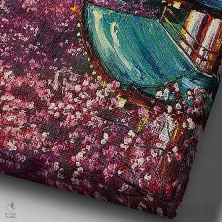 تابلو دکوراتیو فوجی یاما اثر مارینا اسکرمووا - نمای نزدیک بافت بوم