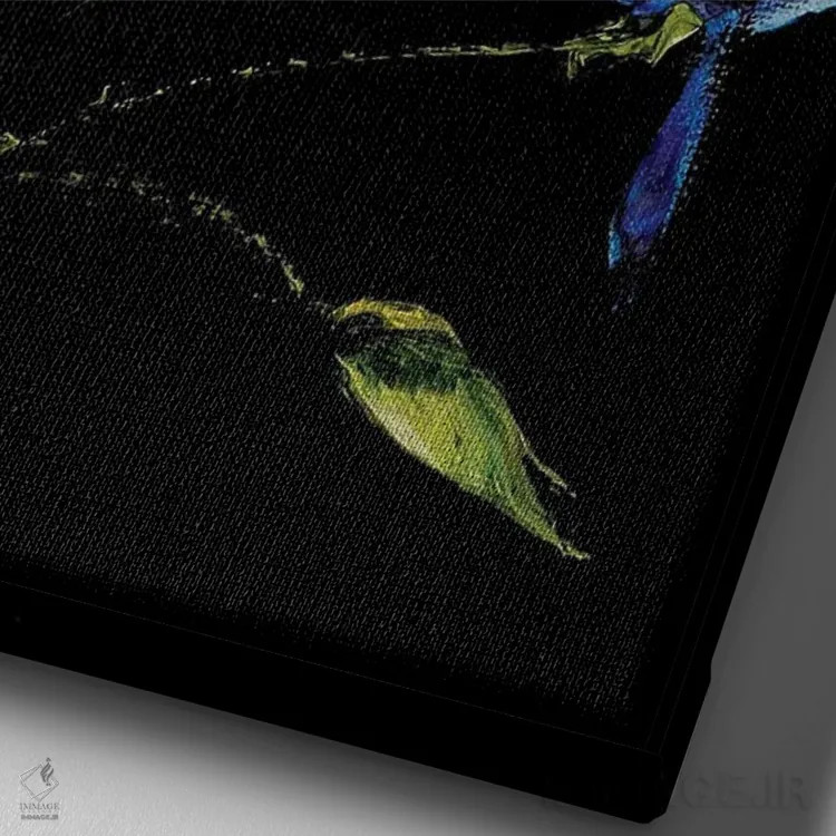 تابلو دکوراتیو زنبق ها و سبزیجات معطر سه اثر مارینا اسکرمووا - نمای نزدیک بافت بوم