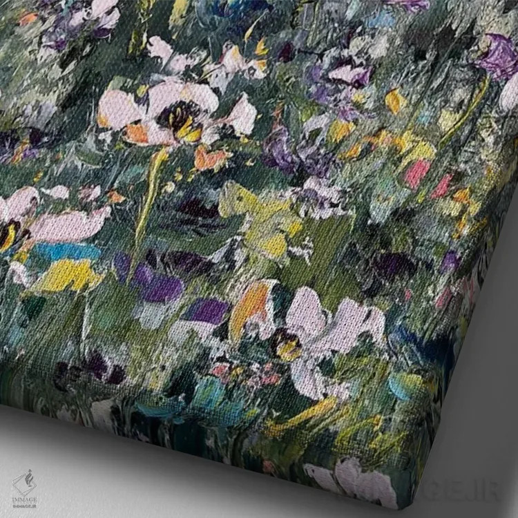 تابلو دکوراتیو آرامش جنگل اثر مارینا اسکرمووا - نمای نزدیک بافت بوم