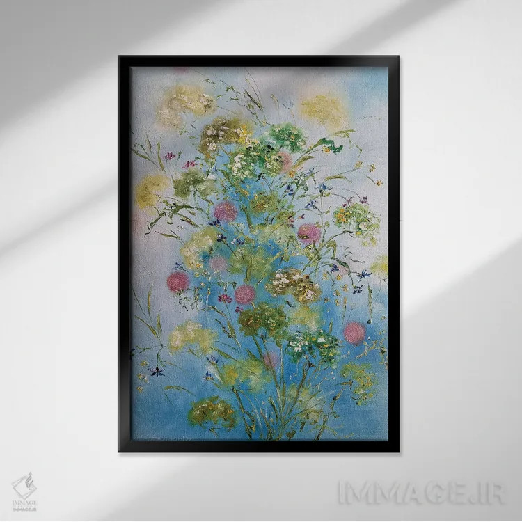 تابلو انتزاعی الهام بخش لطیف اثر مارینا اسکرمووا - نمای قابدار مشکی